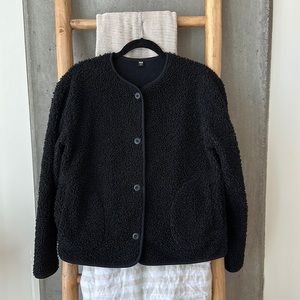Black fuzzy/teddy shirt - jacket